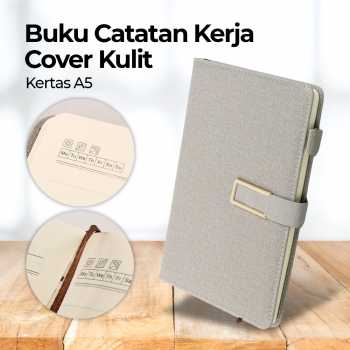 LemonBest Buku Catatan Kerja Notebook Diary Book Cover Kulit Kertas A5 - JSK25 - Gray