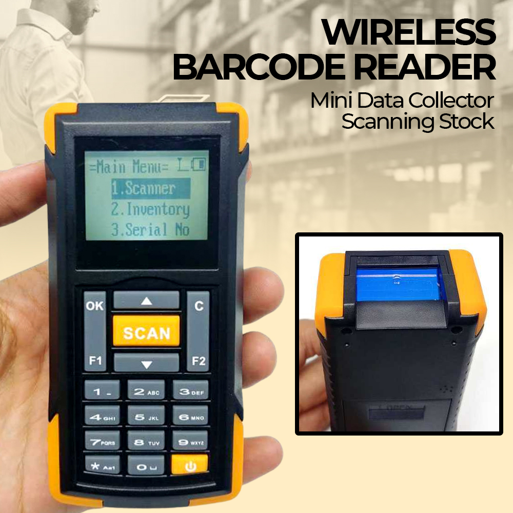 Mini Data Collector Scanning Stock Wireless Barcode Reader 1D 933 Black