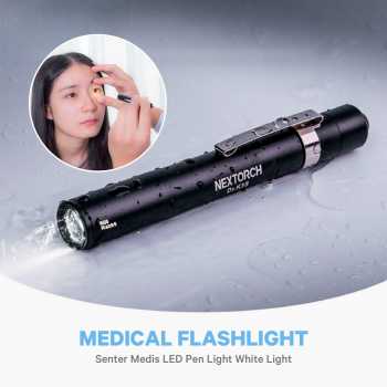 NEXTORCH Medical Flashlight Senter Medis LED Pen White Light - Dr.K3S - Black