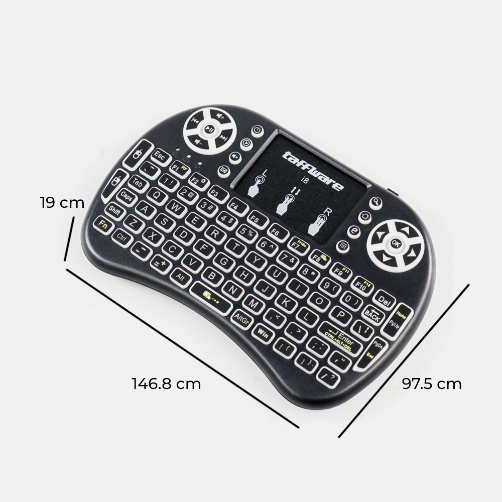 Taffware Air Mouse Wireless Mini Keyboard RGB 2.4GHz Dengan Touch Pad