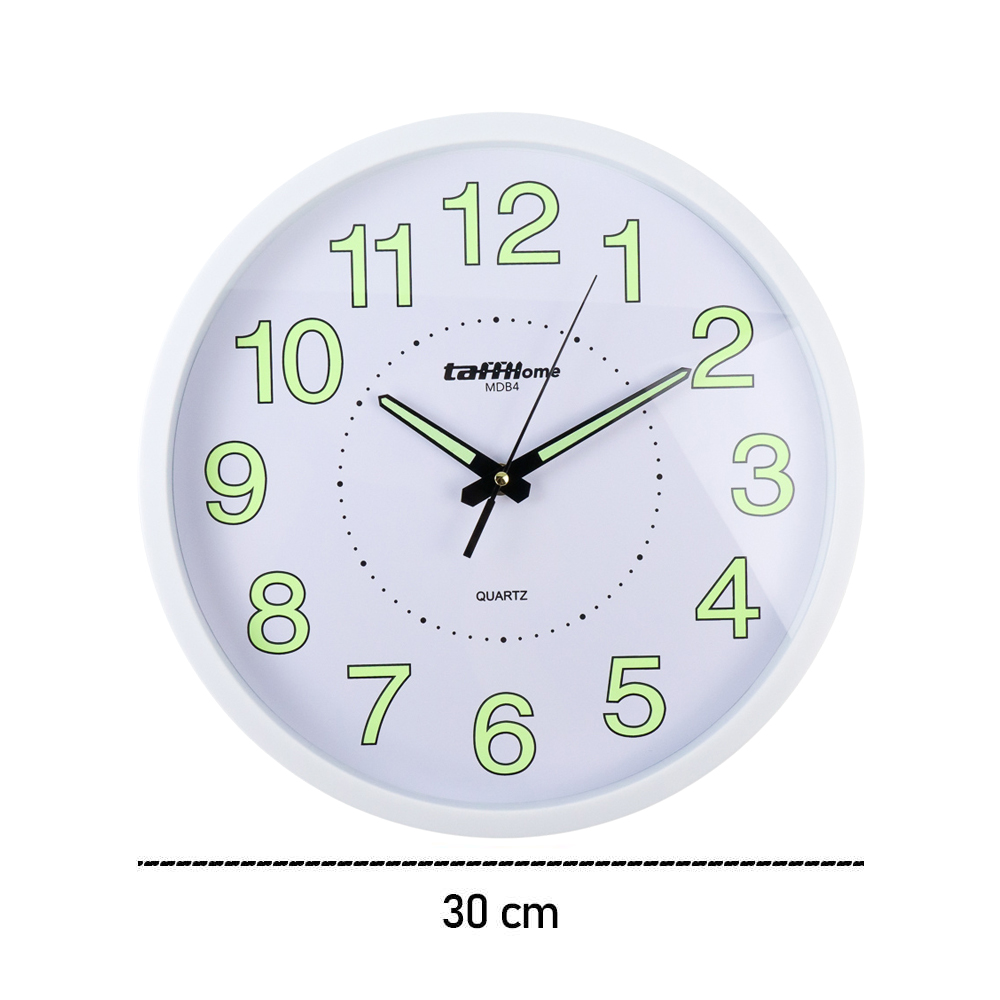 Gambar produk TaffHOME Jam Dinding Bulat Quartz Luminous Glow in The Dark 30CM MDB4