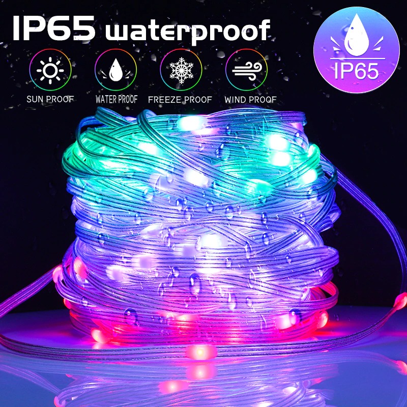 FLOVE Lampu Hias String Lights RGB Smart Bluetooth with Remote Control 5 Meter - FL22 Gambar produk FLOVE Lampu Hias String Lights RGB Smart Bluetooth with Remote Control 5 Meter - FL22 - 6