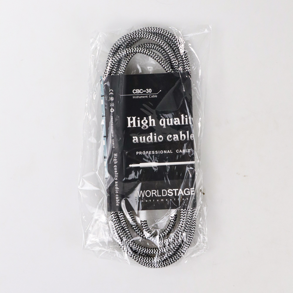 Gambar produk WORLDSTAGE Kabel Gitar Bass Elektrik Braided 300 cm - CBC-30