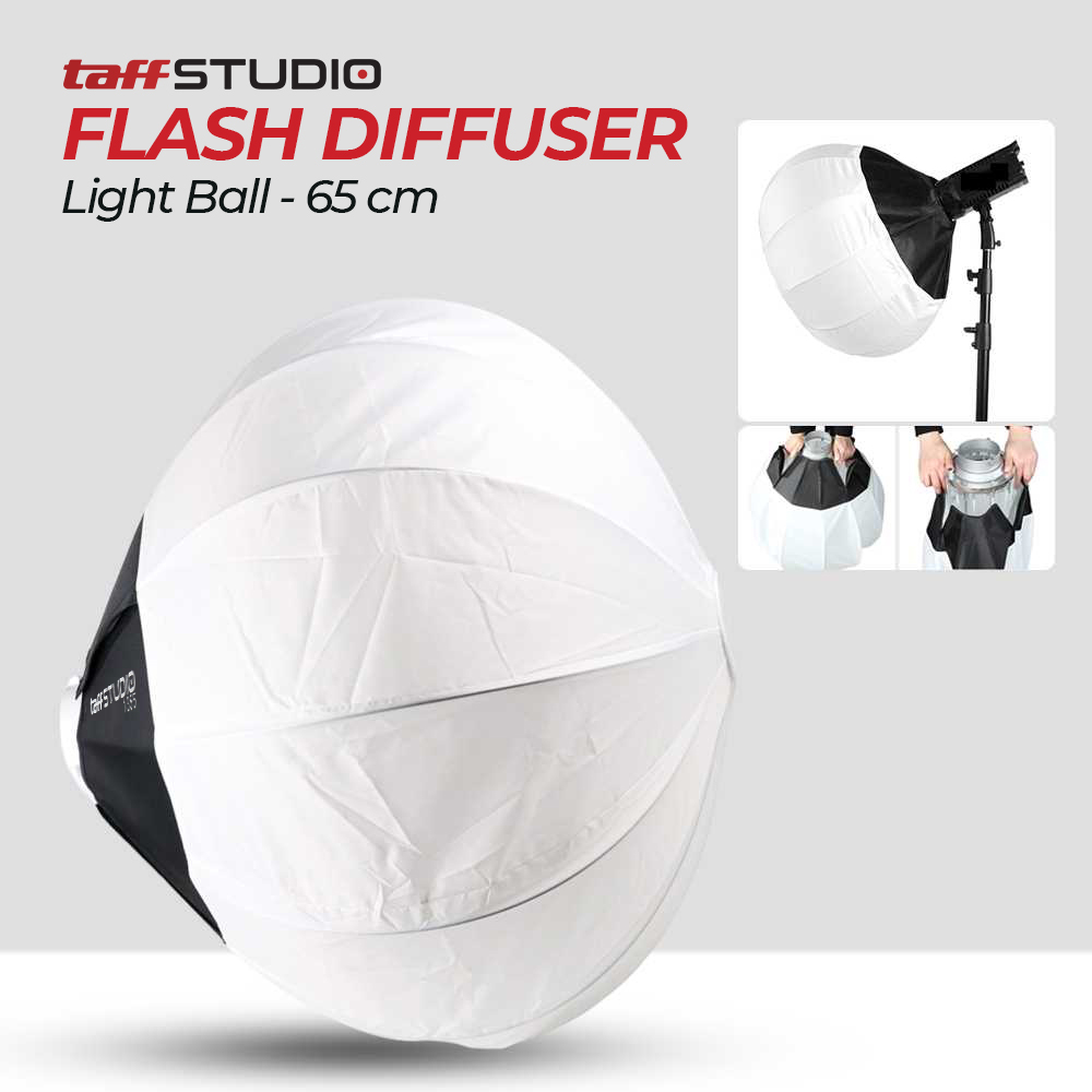 TaffSTUDIO Flash Diffuser Softbox Studio Photography Light Ball 65 cm 1355 Black White