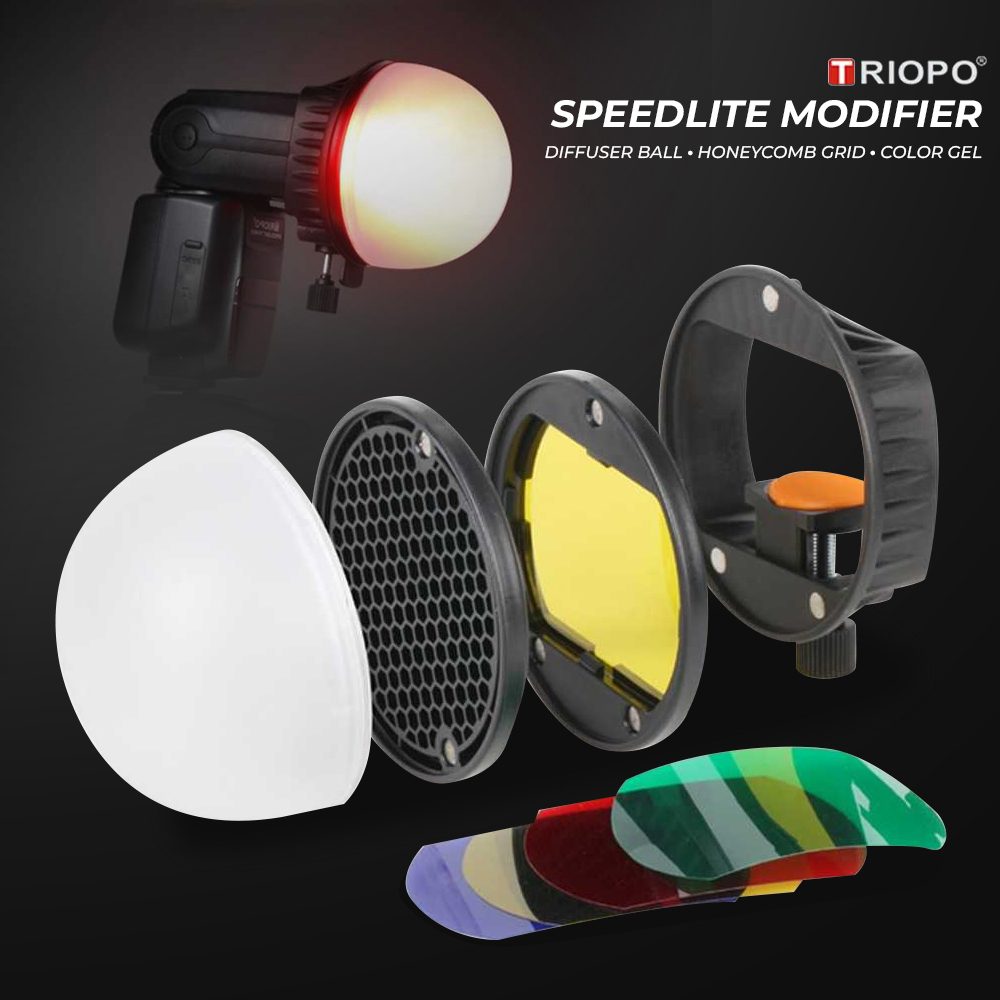 TRIOPO Speedlite Flash Light Modifier Diffuser Reflector TR08 Black
