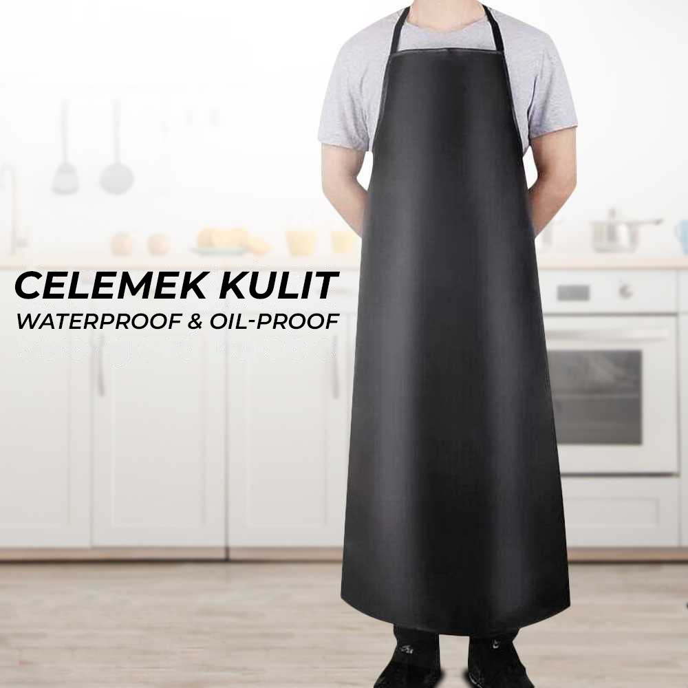 Gambar produk One Two Cups Celemek Apron Kulit PU Waterproof OilProof - ZHAP2