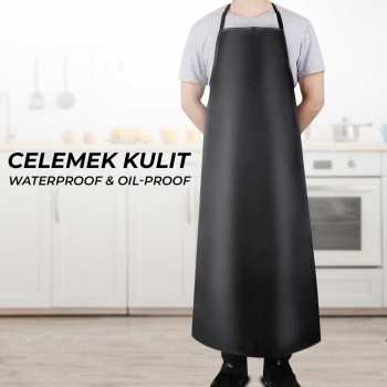 Gambar produk One Two Cups Celemek Apron Kulit PU Waterproof OilProof - ZHAP2