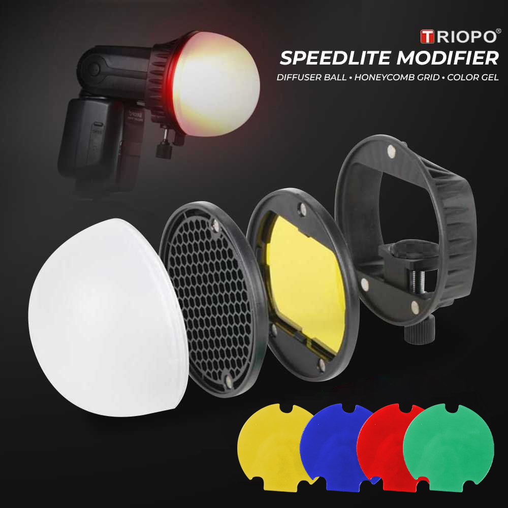 TRIOPO Speedlite Flash Light Modifier Diffuser Reflector TR08 Black