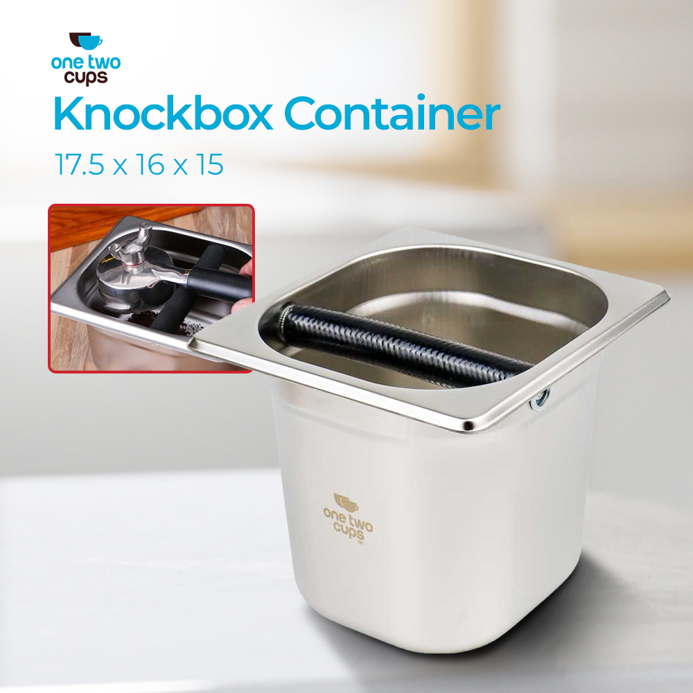Gambar produk One Two Cups Wadah Ampas Kopi Espresso Knock Box Container 17.5x16x15cm - KB1