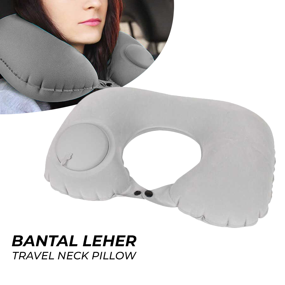 TaffSPORT Bantal Leher Travel Inflatable Neck Pillow UShaped RH34