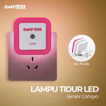 TaffLED Lampu Tidur LED EU Plug Sensor Cahaya Cool White 250V 0.5W - L200 - Pink