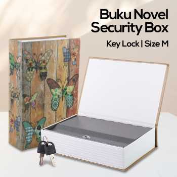HOMESAFE Kotak Buku Novel Hidden Security Box Key Lock Size M - DHZ005 - Wooden