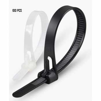 TaffGUARD Kabel Ties Zip Cable Organizer Reusable 8x150mm 100 PCS - Z815 - Black