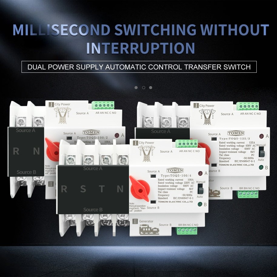 Taffware DIN Rail Power Supply Automatic Control Transfer Switch 2P 63A - GFQ3-125/2P Gambar produk Taffware DIN Rail Power Supply Automatic Control Transfer Switch 2P 63A - GFQ3-125/2P