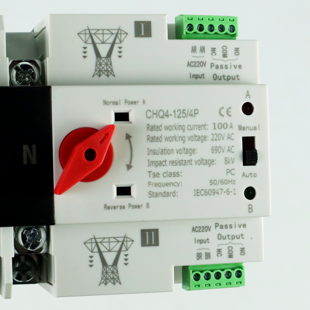 TOMZN Din Rail Power Supply Automatic Control Transfer Switch 4P 100A ...