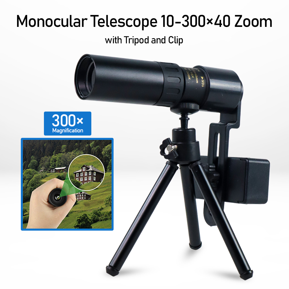 TacRight Monocular Telescope 10300x40 Zoom with Tripod and Clip T11