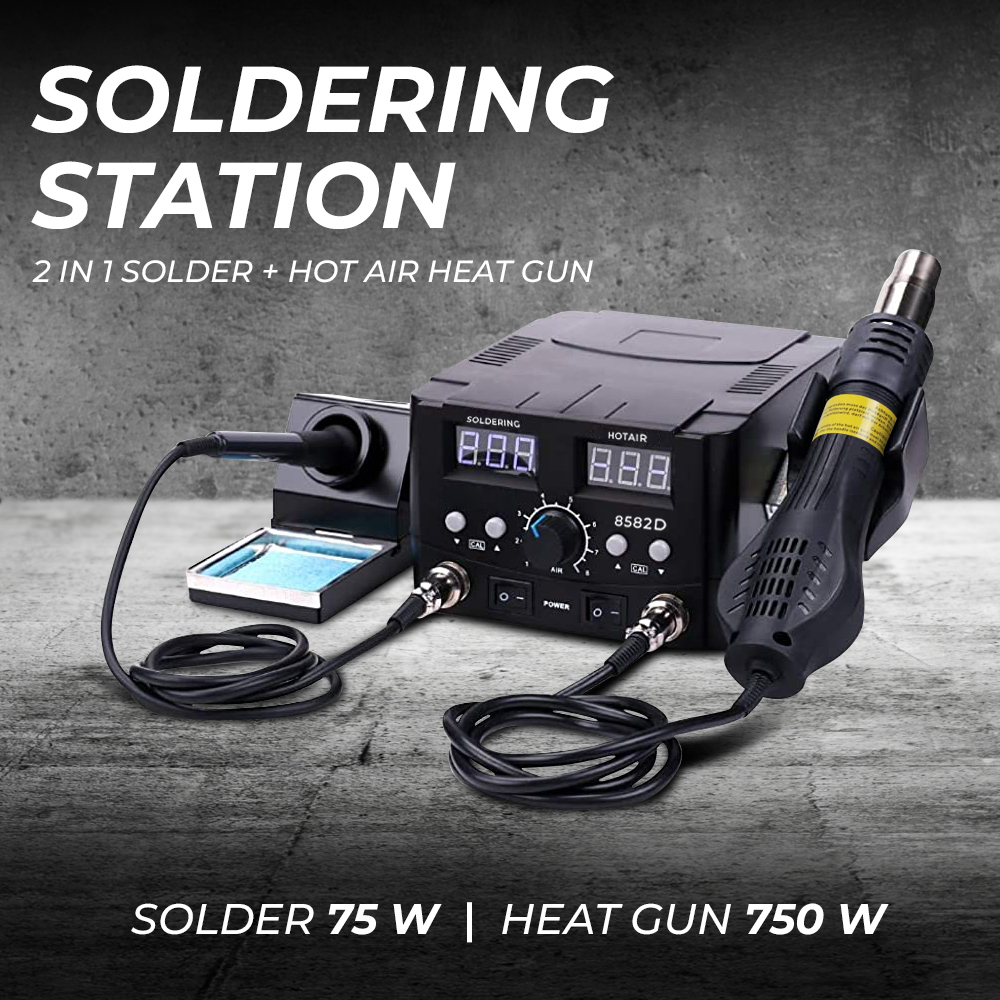 Mypovos Soldering Station 2 in 1 Solder + Hot Air Heat Gun 750W 8582D