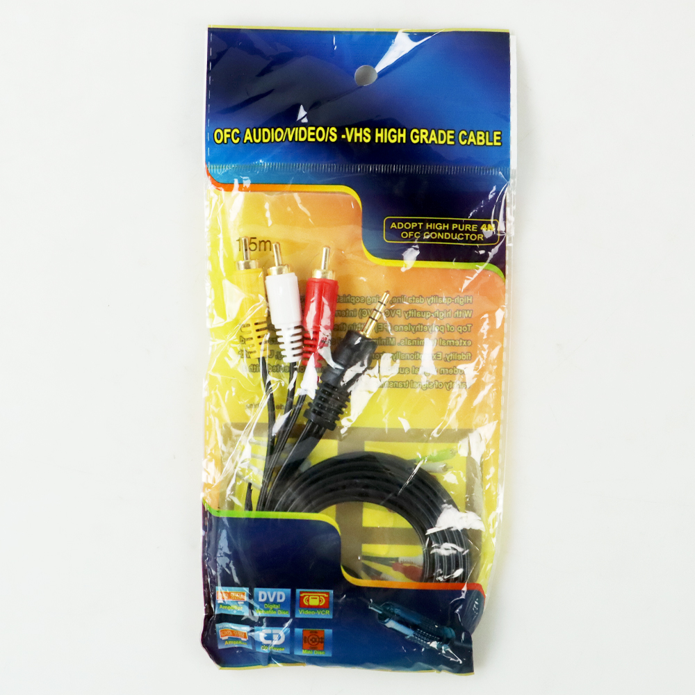 Nongbo Kabel Audio Video 3.5 mm to RCA 1.5 M NB114 Black