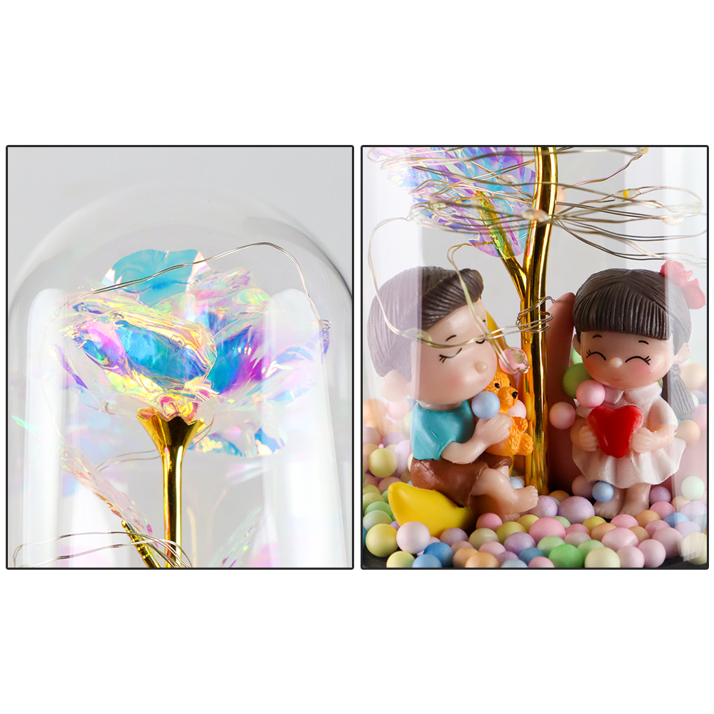 Gambar produk TaffHOME Lampu Meja Hias LED Mawar Beauty & The Beast Bubble Colorful - RG-016