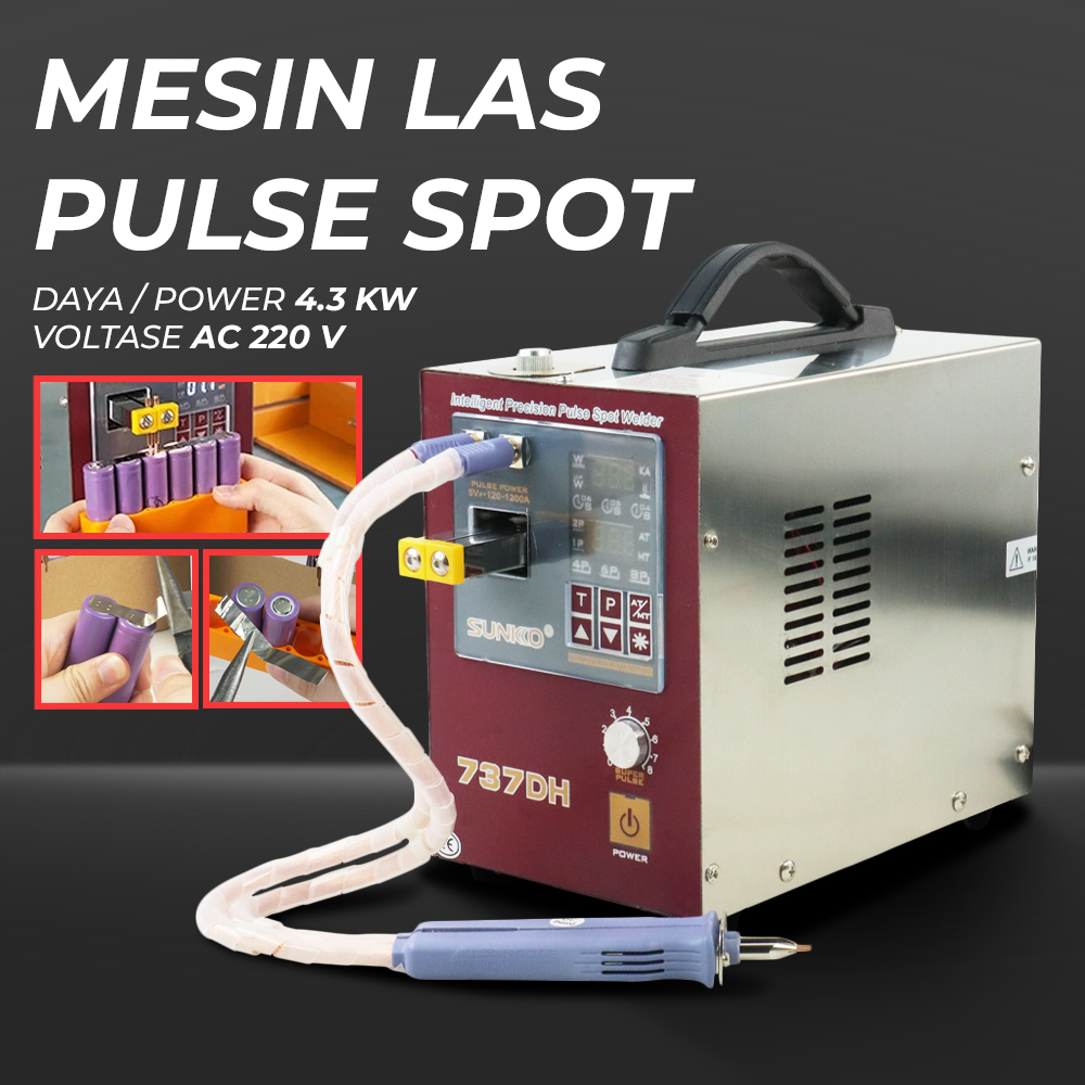 SUNKKO Mesin Las Pulse Spot Welding Machine with LED Lamp 4.3KW 737DH