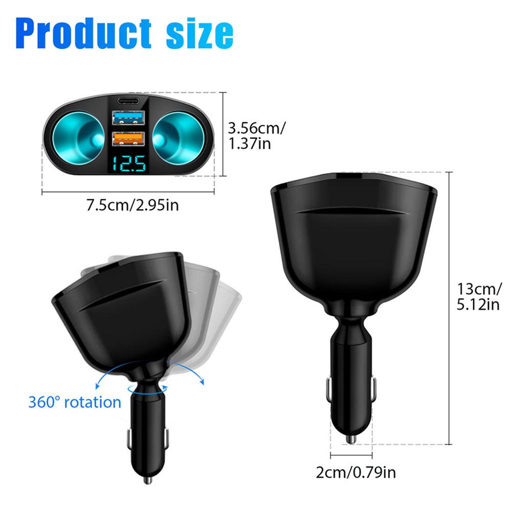 Gambar produk ACCNIC USB Car Charger Cigarette Lighter QC 3.0 66 W 12/24V - M7