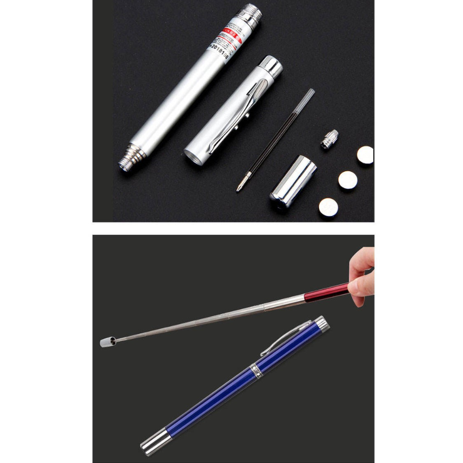 Pulpen Multifungsi 5 in 1 Pen Laser Pointer Telescopic LED