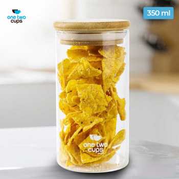 One Two Cups Toples Kaca Penyimpanan Makanan Borosilicate Glass Jar 350 ml - GH1270 - Transparent