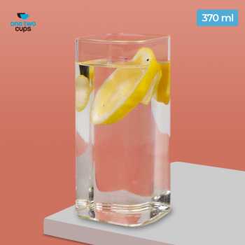 One Two Cups Gelas Kaca Kotak Cocktail Borosilicate Glass 370 ml - KT-006 - Transparent