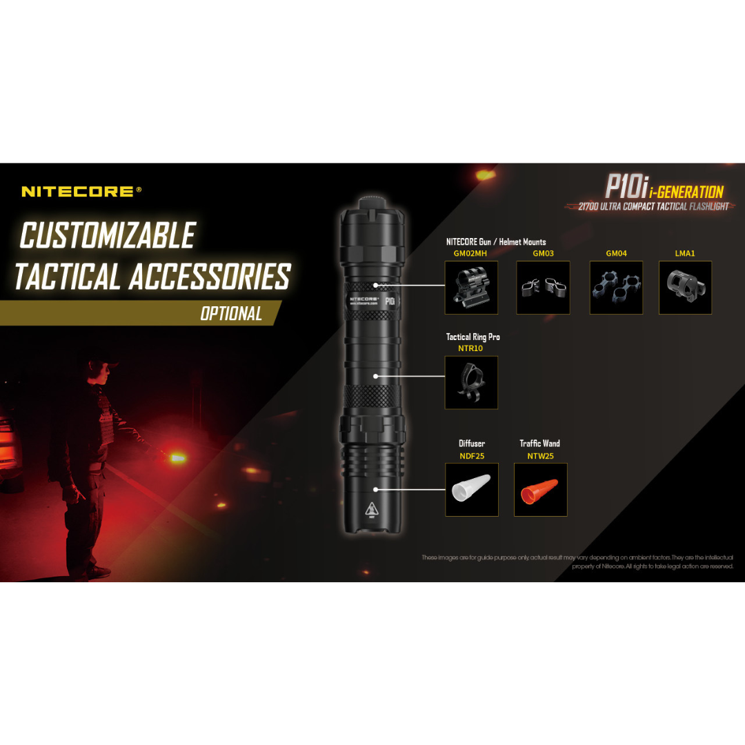 Gambar produk NITECORE Senter LED Flashlight Tactical USB Rechargeable IP68 1800lm - P10i