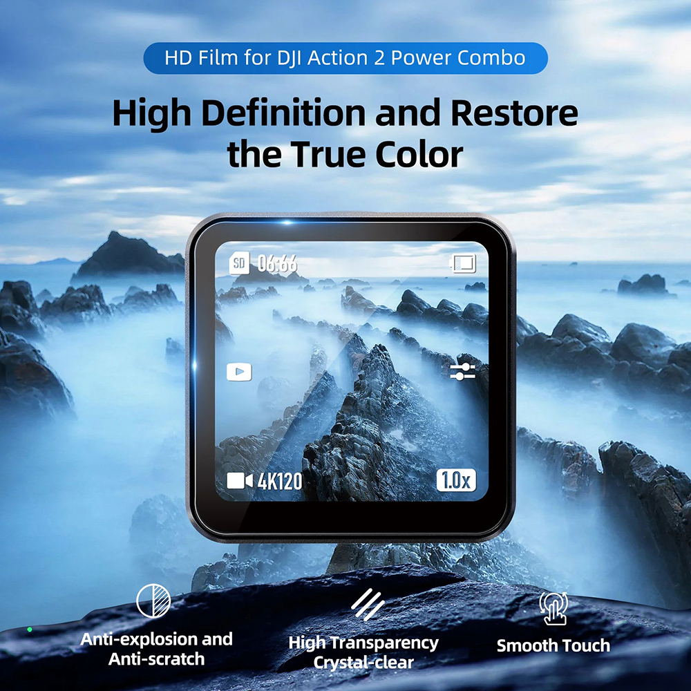 TELESIN Tempered Glass Lens & LCD Screen for DJI Action 2 - OA-FLM-002 Gambar produk TELESIN Tempered Glass Lens & LCD Screen for DJI Action 2 - OA-FLM-002