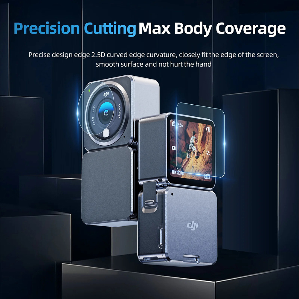 TELESIN Tempered Glass Lens & LCD Screen for DJI Action 2 - OA-FLM-002 Gambar produk TELESIN Tempered Glass Lens & LCD Screen for DJI Action 2 - OA-FLM-002