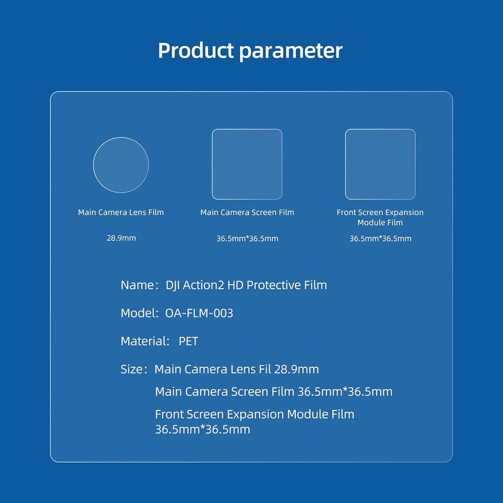 TELESIN Tempered Glass Lens & LCD Screen for DJI Action 2 - OA-FLM-002 Gambar produk TELESIN Tempered Glass Lens & LCD Screen for DJI Action 2 - OA-FLM-002