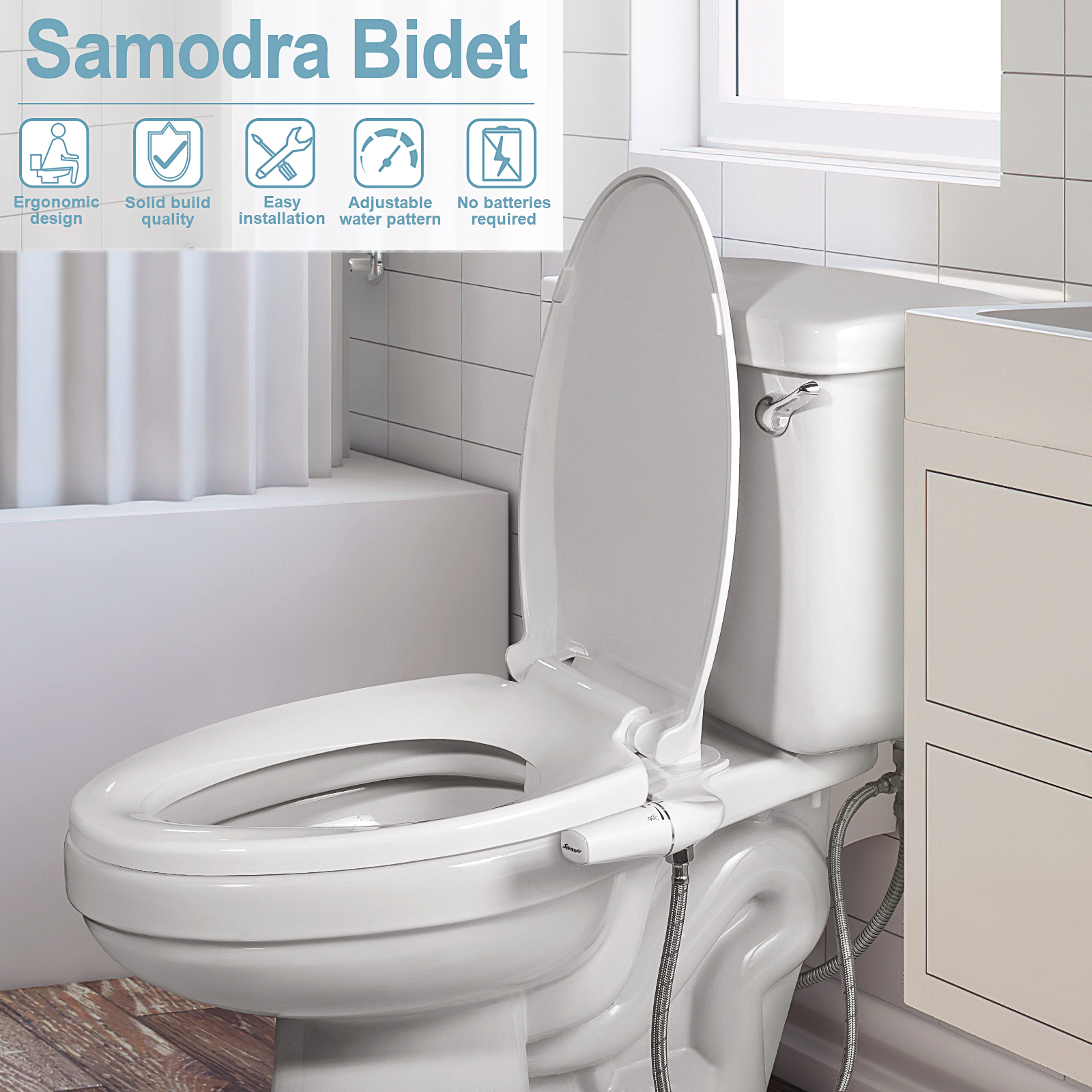 Samodra Semprotan Closet Duduk Shower Bidet 2 Hole 2 Mode Right Hand