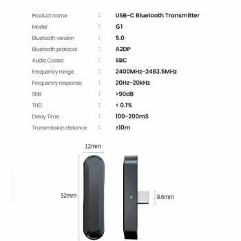 Gambar produk VIKEFON Audio Bluetooth Transmitter Type C Nintendo Switch PS4 PS5 PC - G1