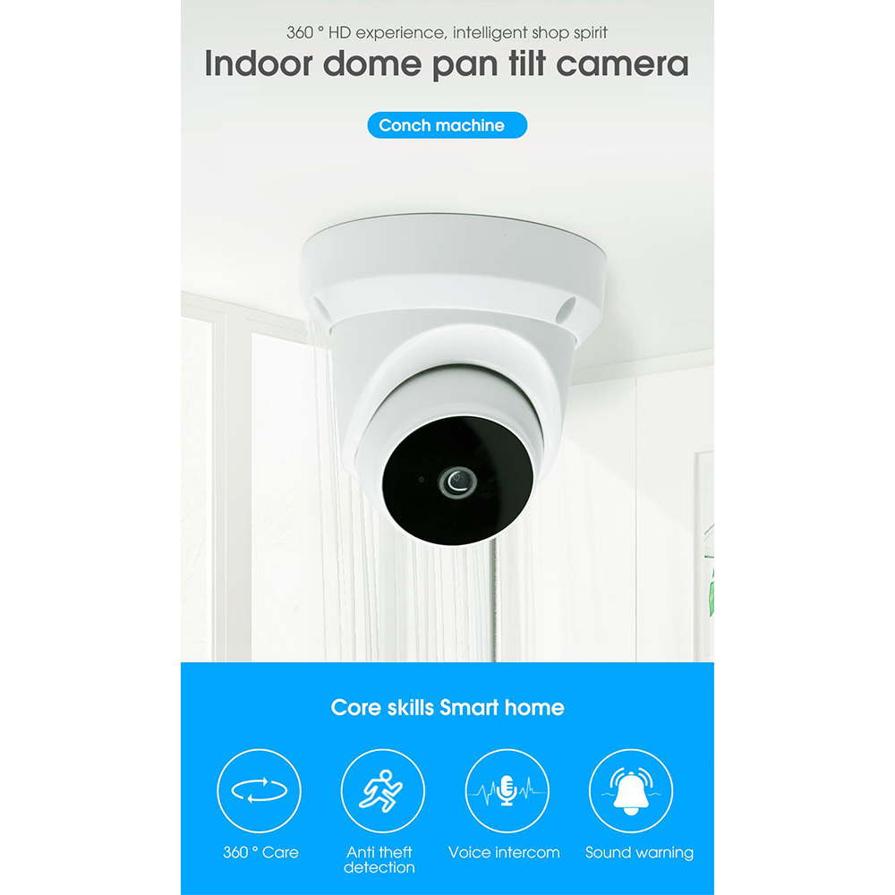 Xiaovv Kamera CCTV Indoor Dome Camera Night Vision 1080P 2MP - Q1 Gambar produk Xiaovv Kamera CCTV Indoor Dome Camera Night Vision 1080P 2MP - Q1