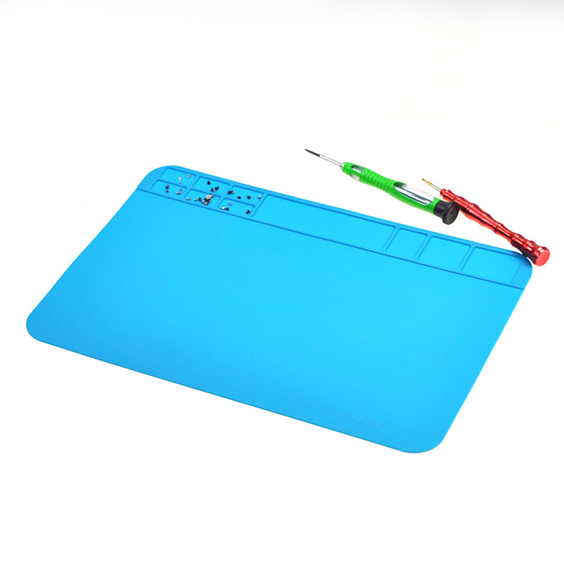 DUETECH Alas Matras Solder Silikon Soldering Mat Heat Resistant DFUT001 Blue