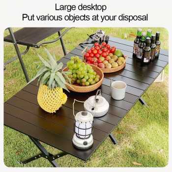 Gambar produk TaffSPORT Meja Lipat Portable Camping Folding Table Aluminium 89cm - ST9