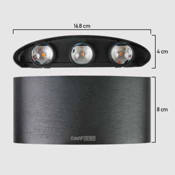 Gambar produk TaffLED Lampu Dinding Hias Outdoor Modern Aluminium 6W 6LED Warm White - D336-3