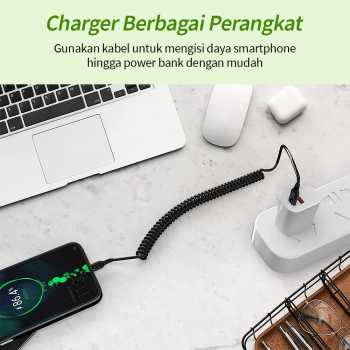 Gambar produk Kebiss Kabel Data USB Type C Multifungsi Fast Charging Spring 8V 1.2M - K50