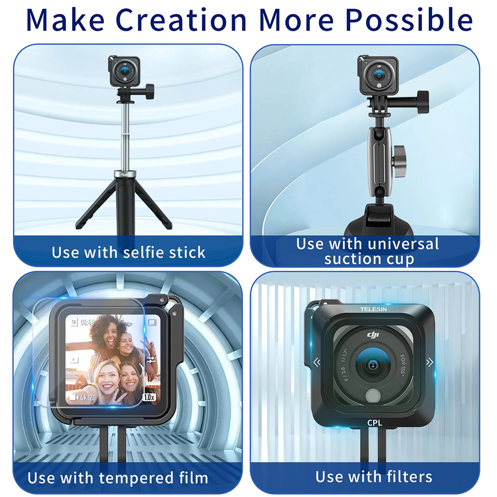 TELESIN Casing Kamera Aksi Case For DJI Action 2 - OA-FMS-001 Gambar produk TELESIN Casing Kamera Aksi Case For DJI Action 2 - OA-FMS-001