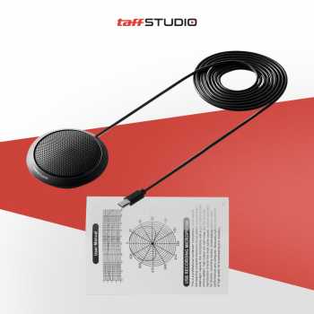 Gambar produk TaffSTUDIO Microphone Desktop USB Type C 360 Degree Plug and Play - YWKC