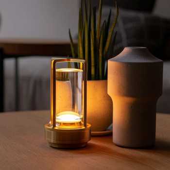Gambar produk Leroxo Lampu Meja Hias Touch LED USB Rechargeable Tri Color 2000mAh - TD005