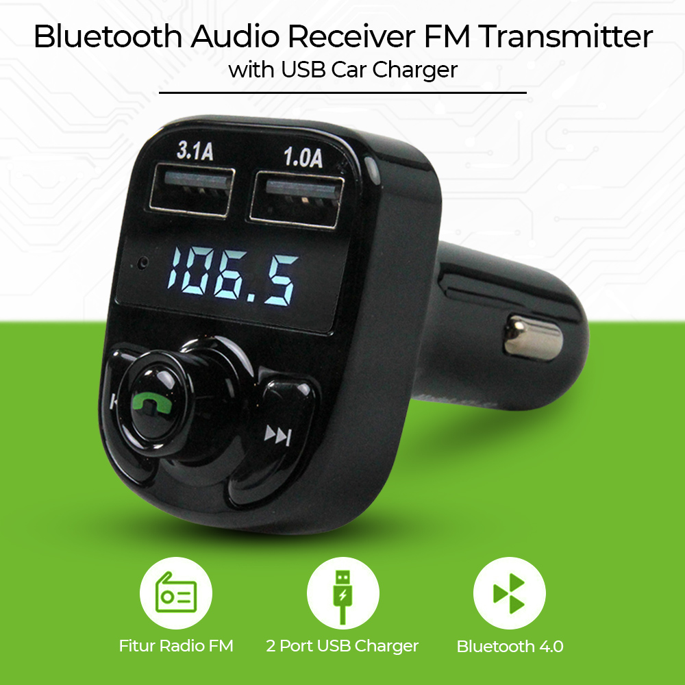 Car Charger Mobil Wireless Transmitter Receiver QC 3.0 Dual USB 3.1A - HY-82 Gambar produk Car Charger Mobil Wireless Transmitter Receiver QC 3.0 Dual USB 3.1A - HY-82 - Utama