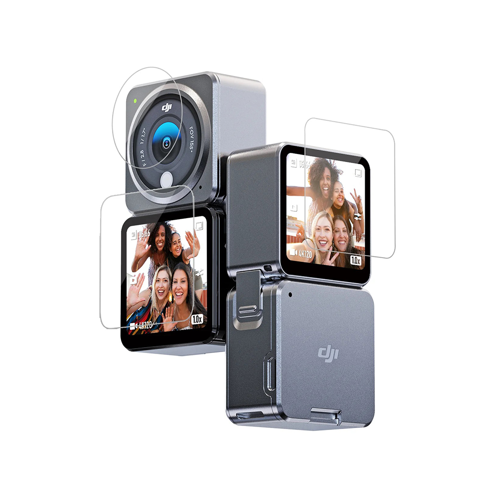 TELESIN Tempered Glass Lens & LCD Screen for DJI Action 2 - OA-FLM-002 Gambar produk TELESIN Tempered Glass Lens & LCD Screen for DJI Action 2 - OA-FLM-002
