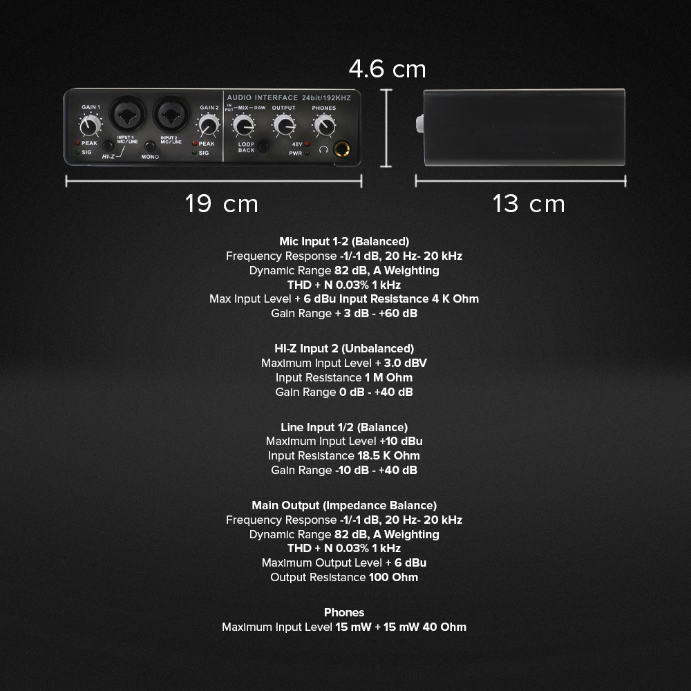 SZKOSTON External Sound Card Audio Interface Preamp High Speed USB 2.0