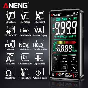 ANENG Smart Digital Multimeter Tester Transistor Touch Screen - 621A
