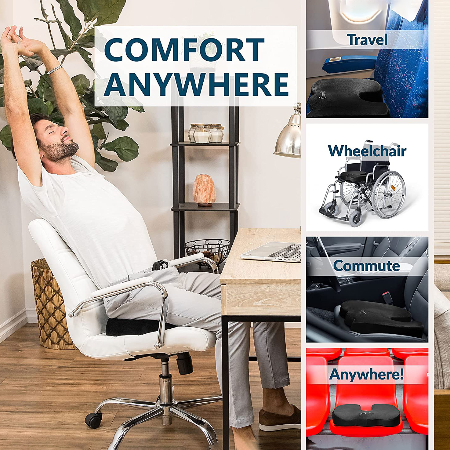 Gambar produk TIENDA Bantal Duduk Alas Kursi Kantor Orthopedic Seat Cushion U Shaped - TD18