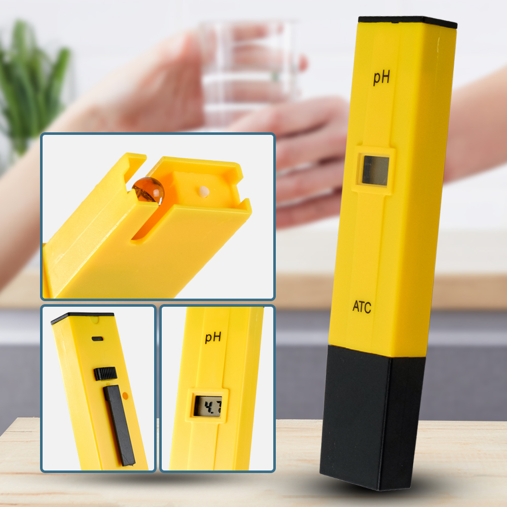 ATC Alat Ukur Uji PH Meter Tester Pen Air Minum Akuarium PH009 Yellow