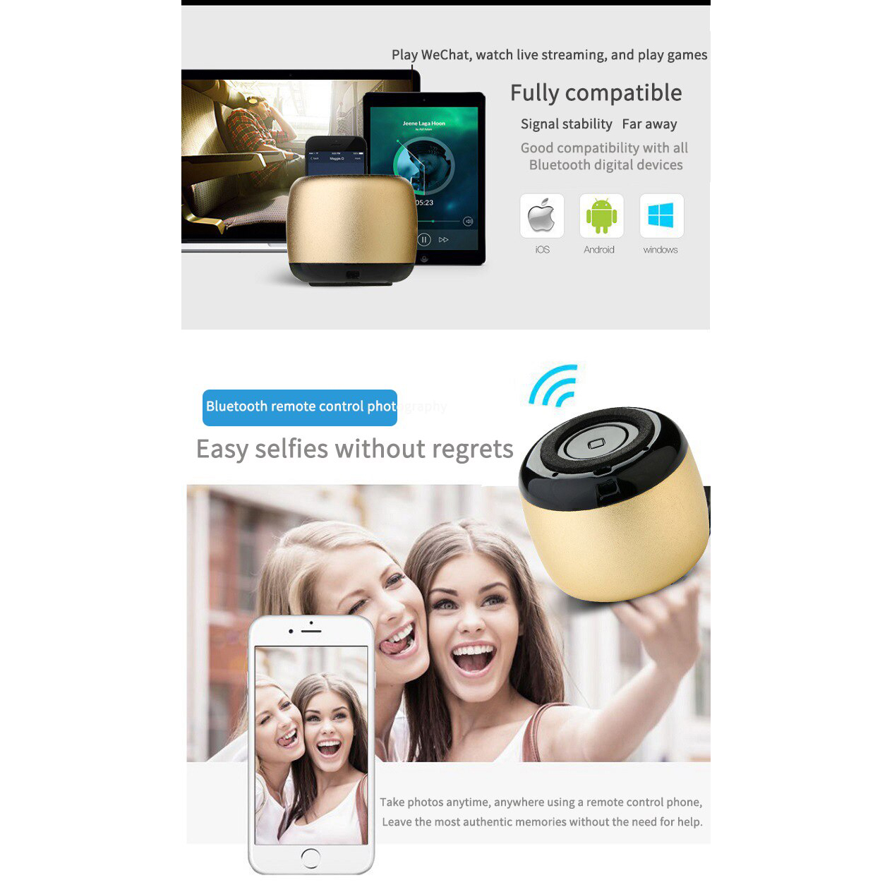 Soundz Speaker Portable Bluetooth Stereo Surround Mini Outdoor M1