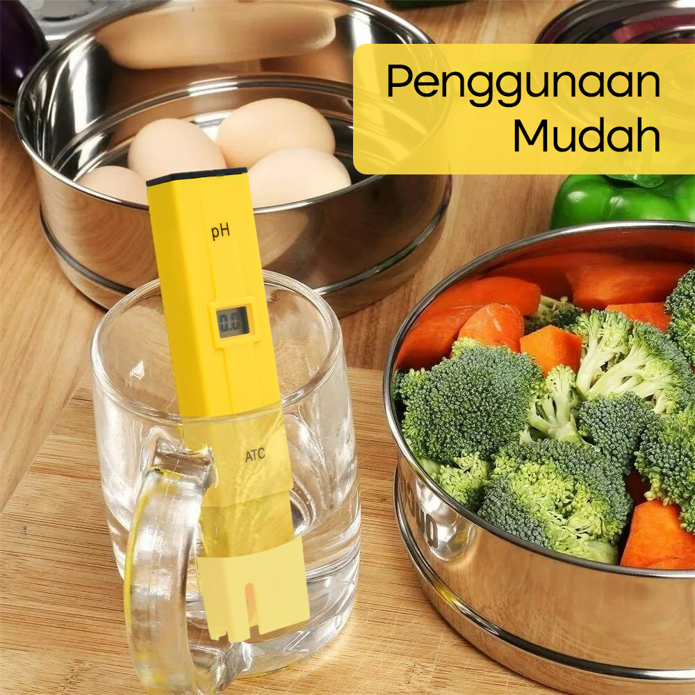 ATC Alat Ukur Uji PH Meter Tester Pen Air Minum Akuarium PH009 Yellow